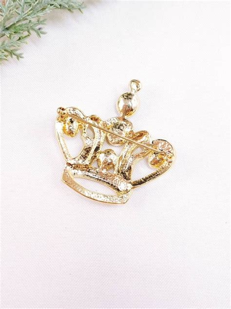 Vintage Jeweled Royal Crown Royalty Queen King Gold T Gem