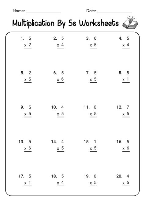 15 Printable Multiplication Worksheets 5s