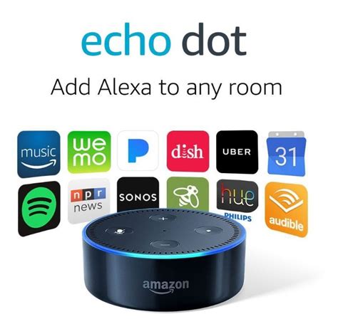 Echo Dot 2nd Generation Smart Speaker With Alexa Black Echo Dot