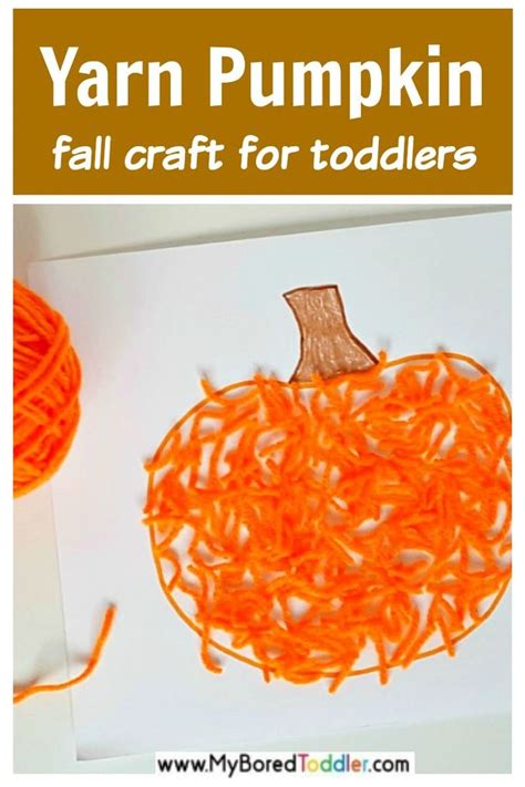 Easy Yarn Pumpkin Craft For Toddlers Halloween Crafts For Toddlers