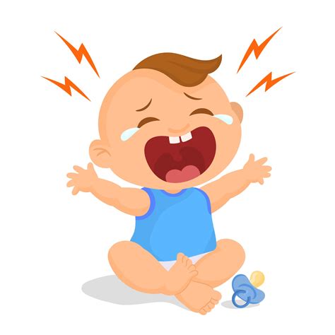 Crying Baby Boy With Pacifier 3546390 Vector Art At Vecteezy