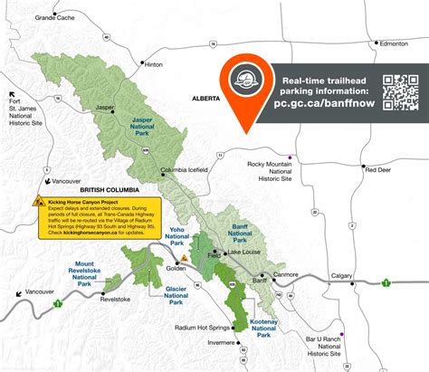 Banff National Park Area Road Map