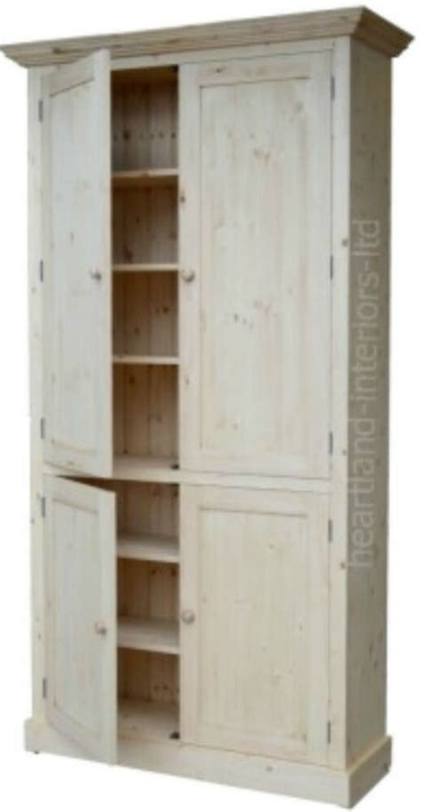 2 large storage areas behind both the upper and lower framed doors, featuring two fully. Solid Pine Cupboard, 7ft Tall Handcrafted Larder/Pantry ...