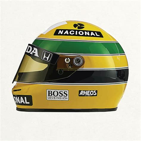 Ayrton Senna Da Silva Side Angle 1990 Helmet Formula 1 Poster Racing
