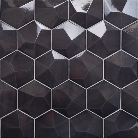 Black 3d Ceramic Wall Tiles Thickness 12 14 Mm At Rs 35square Feet