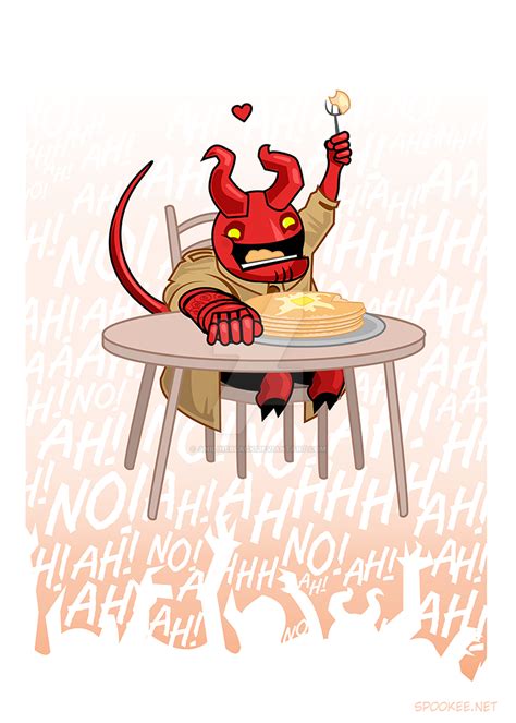 Hellboy Eating Pancakes By Anilineblack On Deviantart
