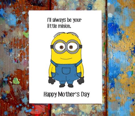 Minion Happy Mothers Day Greeting Card By Letmedrawyourpicture