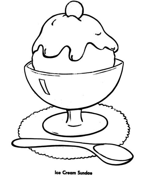 Ice Cream Sundae Coloring Page : Coloring Sky