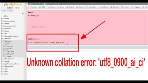 How To Fix Error Unknown Collation Utf Ai Ci When Importing The