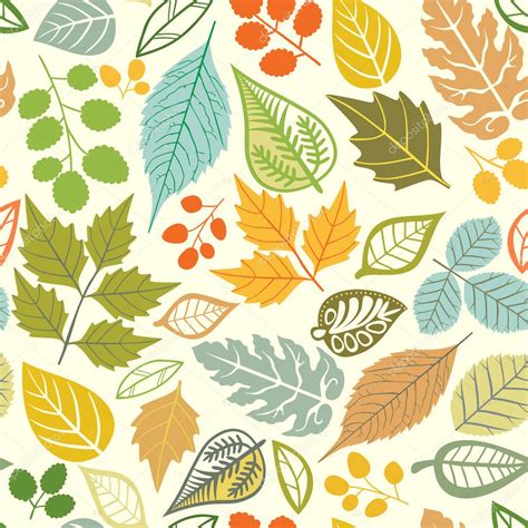 A Seamless Pattern With Leafautumn Leaf Background Stock Vector Image