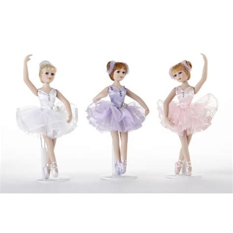 Delton 8 Inches Porcelain Ballerina Dolls Set Of 3