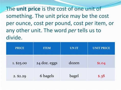 Ppt Lesson 11 Unit Price Powerpoint Presentation Free Download Id