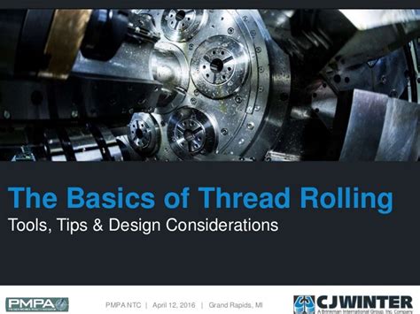 The Basics Of Thread Rolling