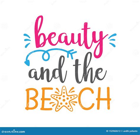 Beauty And The Beach Saying Quote Vector Design For Printable Sign And
