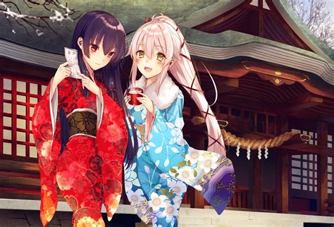 1750x1190 Anime Anime Girls Kimono Traditional Clothing Isokaze