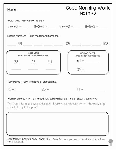 3rd Grade Math Brain Teasers Worksheets Printable — Db