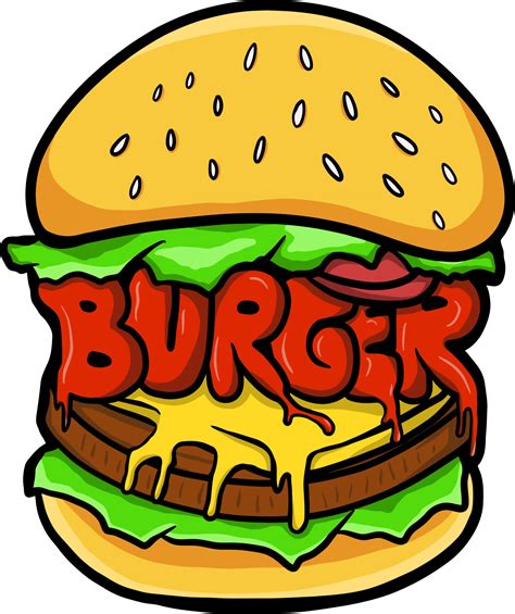 Cute Burger Food Vector Illustration 2858700 Vector Art At Vecteezy