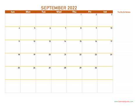 September 2022 Calendar Calendar Quickly