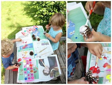 Beautiful Painted Pine Cone Flowers Kids Art Emma Owl Cones Crafts
