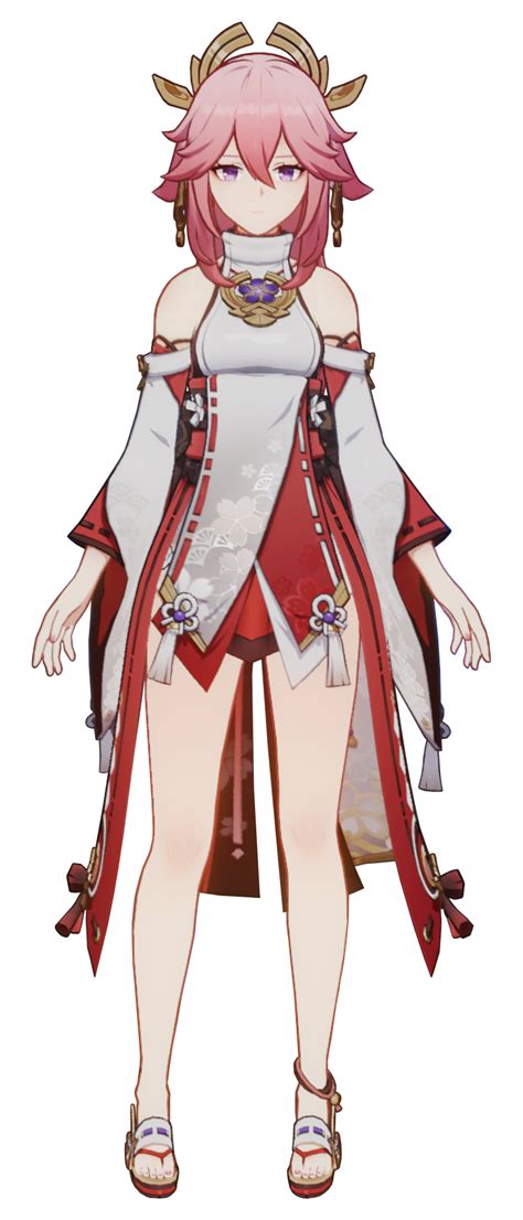 Yae Miko Character Design Anime Shrine Maiden