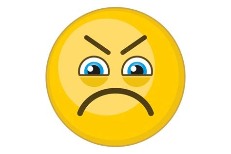 Angry Face Grumpy Yellow Emoji Irritation Symbol