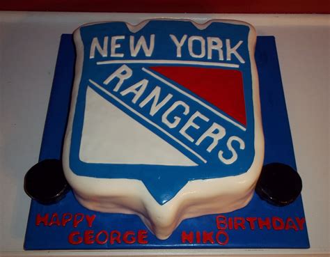 New York Rangers Cake Half Vanilla And Chocolate Filled With Whipped