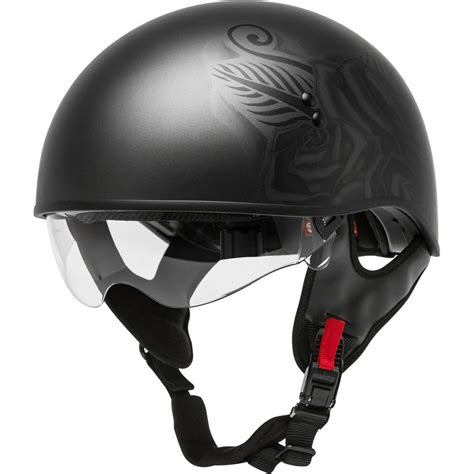 Gmax Hh 65 Naked Devotion Motorcycle Half Helmet Black Xs
