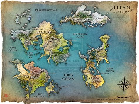 Titan World Map By Tsabo6 On Deviantart Fantasy World Map Fantasy