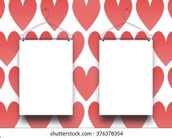 Closeup Two Hanged Paper Sheets Clothes Stock Illustration 368592932