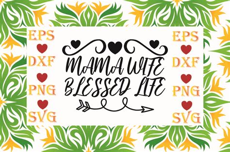Mama Wife Blessed Life Svg Design Graphic By Minar503 · Creative Fabrica