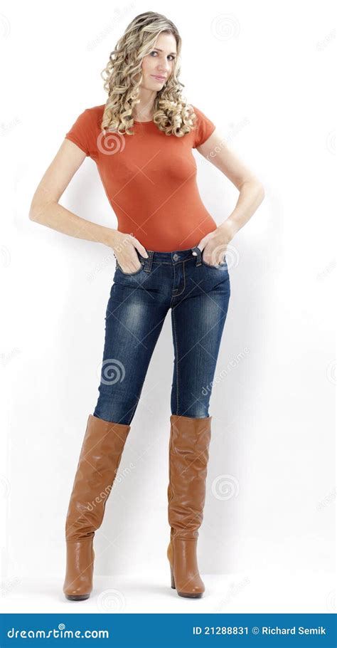 Woman Wearing Brown Boots Stock Image Image Of Hair 21288831