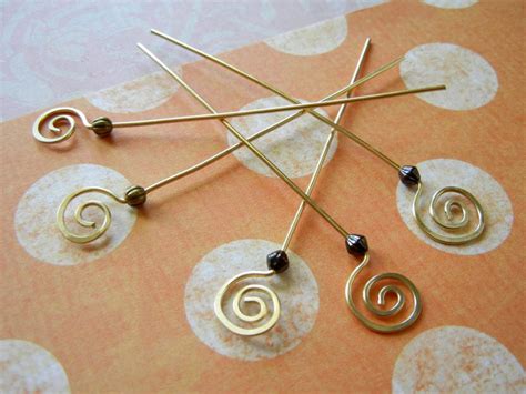 Spiral Head Pins Silver Jewelry Handmade Wire Jewelry Tutorial