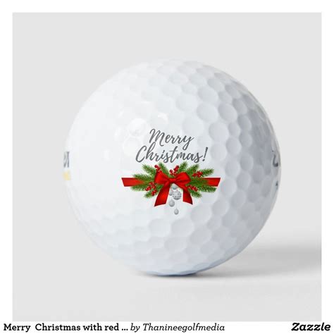Merry Christmas With Red Ribbon T Golfer Golf Balls