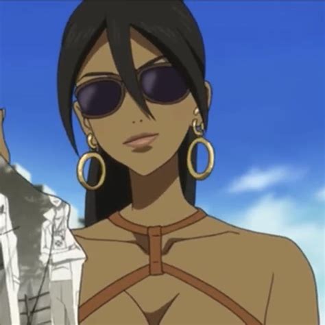 An Anime Character With Large Round Sunglasses On Her Face