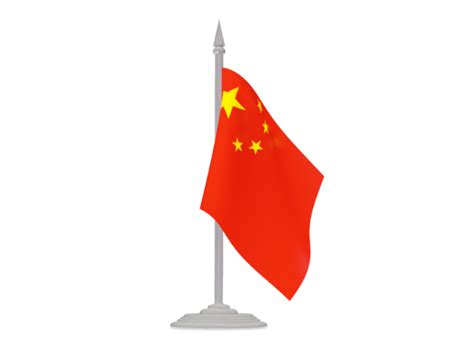 Flag With Flagpole Illustration Of Flag Of China