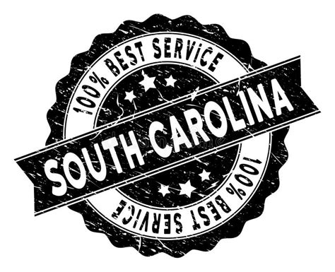 South Carolina State Best Service Stamp With Grunge Texture Stock