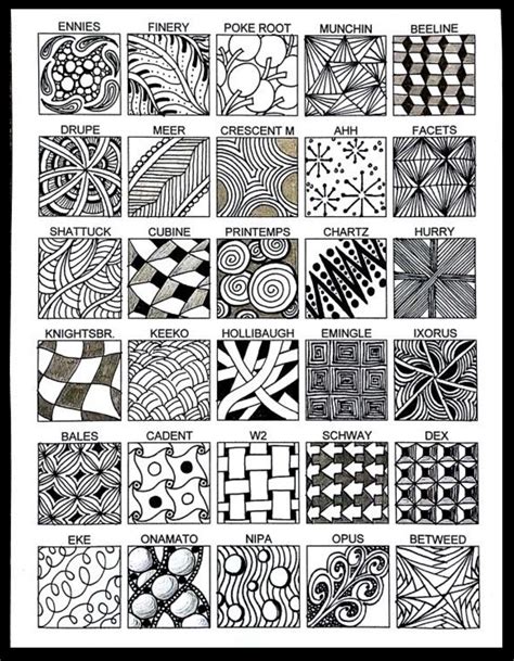 Printable Zentangle Patterns