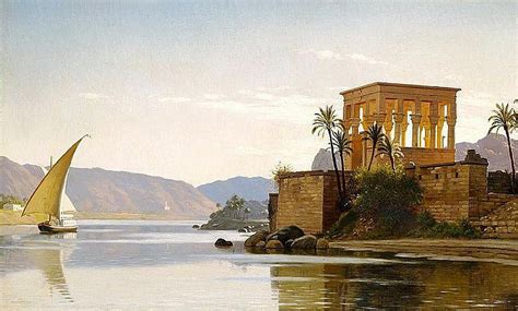 View Of The Nile With A Temple On The Riverbank Also Known As View