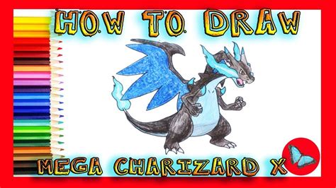 How To Draw Mega Charizard X From Pokemon Coloring And Drawing For