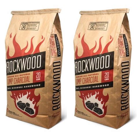 Rockwood 20 Pound All Natural Hardwood Grill Smoker Lump Charcoal Bag