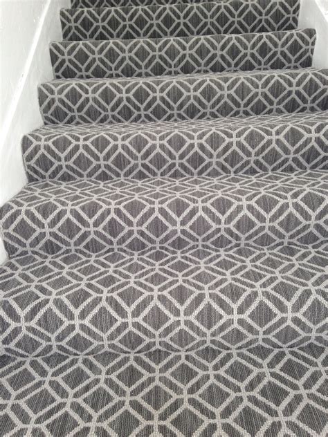 Grey Patterned Carpet For Stairs
