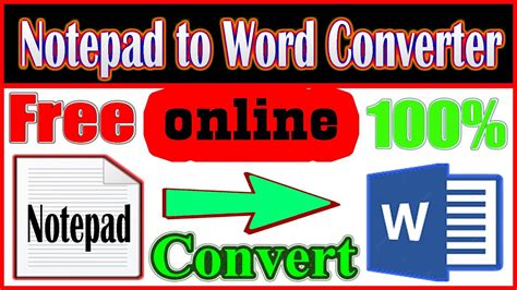 How To Notepad To Microsoft Word Converter Youtube