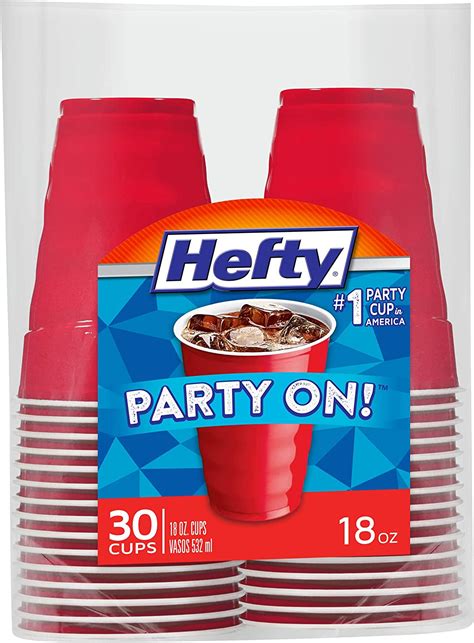 Buy Hefty Party On Disposable Plastic Cups Red 18 Ounce 30 Count Online At Lowest Price In