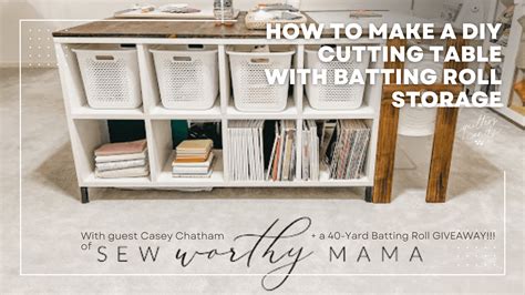 How To Make A Diy Cutting Table With Batting Roll Storage Quilters Candy