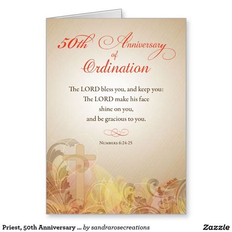 Priest 50th Anniversary Of Ordination Blessing Greeting Card