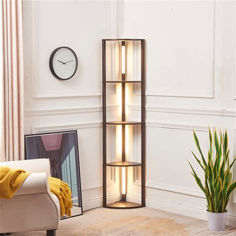 Fenlo Fancy Edge Dimmable Floor Lamp With Shelves Luxury Corner Led
