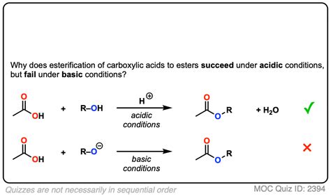 Fischer Esterification Carboxylic Acid To Ester Under Acidic