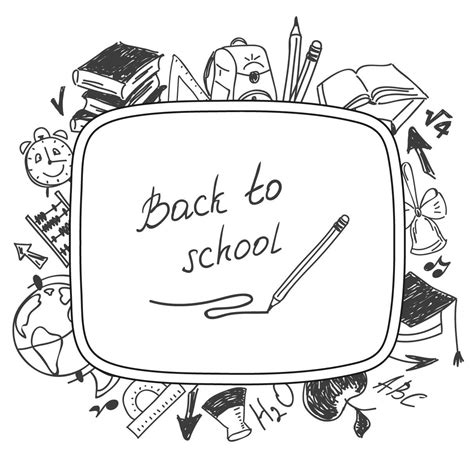 Pencil Sketch Back To School Illustration Vector Download