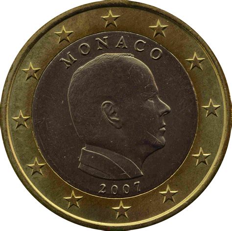 Monaco 1 Euro Coin 2007 Without Mintmark Next To The Year Of