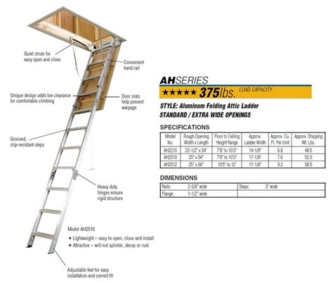 Werner Aluminum Attic Ladder Installation Manual Image Balcony And